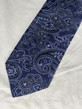 John W Nordstrom Tie Blue Paisley 100% Imported Silk USA Made - $10.00