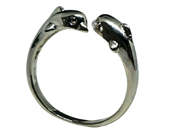 Delphin Ring verstellbar 925 Sterling Silber vergoldet Damen Damen Mädchen... - £4.73 GBP