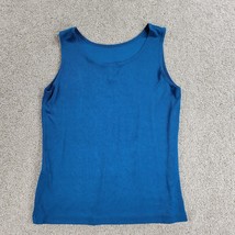 Chicos Travelers Top Womens 1 Blue Sleeveless Slinky Scoop Shirt Tank No... - £9.34 GBP