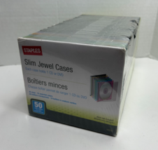 Staples 50 Pack Slim Transparent Jewel Cases for CD Discs DVD - Color + ... - $27.32 CAD