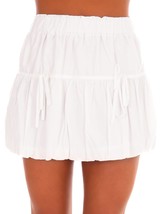 Day + Moon smoky mountain tie mini skirt in White - $47.00