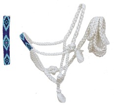 Horse Nylon Western Beaded Noseband Braided Mule Tape Halter Lead Rope 6... - $29.69