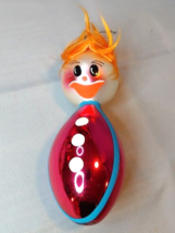 De Carlini Glass Ornament Orange Hair Clown Hand Painted Blown Vintage Christmas - £48.19 GBP