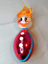 De Carlini Glass Ornament Orange Hair Clown Hand Painted Blown Vintage Christmas - £47.44 GBP