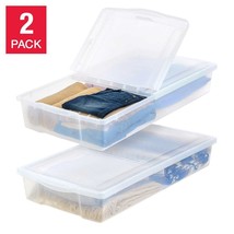 IRIS STORAGE CONTAINERS PLASTIC BINS STACKABLE TUBS BOXES UNDERBED 58QT ... - $72.99