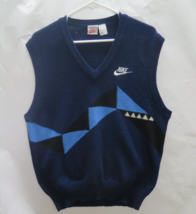 Nike Vtg Golf Tennis Wool Sweater Vest Gray Tag Sz L Mcenroe Tiger Rare - £106.99 GBP