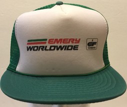 Vtg Emery Worldwide Green Mesh Trucker Snapback Hat CF Company Cargo Air... - $49.49