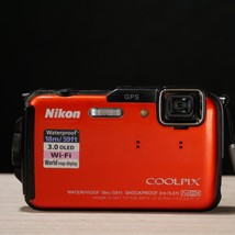 Nikon COOLPIX AW110 16.0MP Waterproof Digital Camera Orange *WORKING* Le... - $64.34