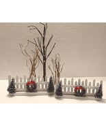 Dept 56 Bare Branch Trees  LEMAX Fencing Christmas Wreath Evergreen Trees   - $19.95