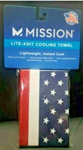 Mission Lite Knit Cooling Towel USA Patriotic Colors Lightweight NEW MADE in USA - $12.32