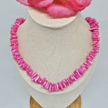 Hawaii Women Surfer Jewelry Pink Nugget Puka Shell Necklace 17&quot; - £9.42 GBP