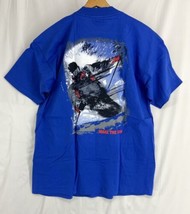 Vintage Marlboro Shirt Men&#39;s XL Blue Make The Run USA Snow Skiing NOS - £37.19 GBP