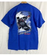 Vintage Marlboro Shirt Men&#39;s XL Blue Make The Run USA Snow Skiing NOS - £36.59 GBP