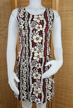 Hawaiian Flavor Tapa Cloth Print Dress Womens S Brown Handmade Sleeveles... - $27.82