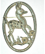 Vintage Deer Bambi animal fawn Pin Brooch gold-tone signed Sarah Cov - €8,74 EUR
