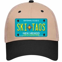 Ski Taos Teal New Mexico Novelty Khaki Mesh License Plate Hat - £23.24 GBP