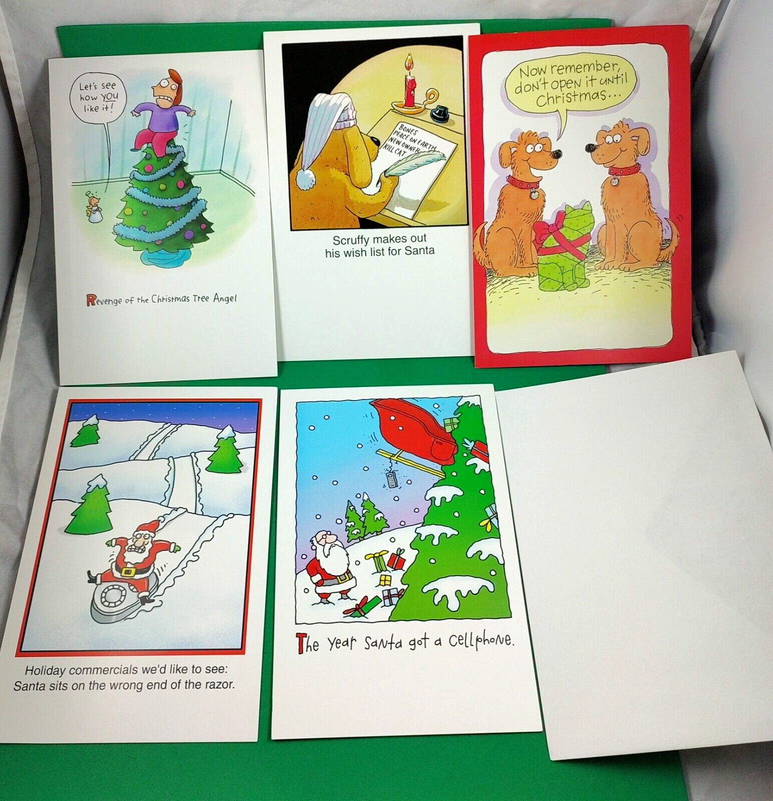 Primary image for Christmas Cards Funny American Greetings 51 Total w/Envelopes 5 Designs Crafting
