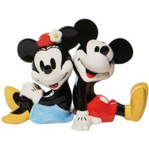 Walt Disney Classic Mickey &amp; Minnie Mouse Ceramic Salt &amp; Pepper Shakers ... - $21.28