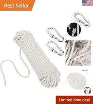 Durable 328 FT Cotton Cord - 1/4 Inch Soft Craft String with 4 Metal Sna... - $745.33 MXN