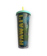 Starbucks Hawaii Palm Tree Tropical Blue Yellow Tumbler Mug Cup 24 oz 2019 - £23.19 GBP