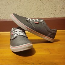 Vans Off The Wall Womens Gray Canvas Lace Up Skate Shoes Sneakers Size 9.5 - £15.37 GBP