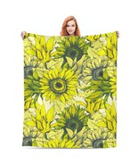 Thick sunflower flower decorative Flannel  fleece throw blanket  for Sof... - $22.99+