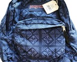 JANSPORT ~ BLUE INDIGO ADIRE ~ Backpack ~ Book Bag ~ 17&quot; x 17&quot; ~ Canvas - £24.06 GBP