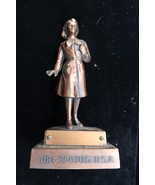 Vtg Bronze Girl Scouts USA Marjorie Dangerfield 7.5&quot; &#39;55 Statue Award En... - $24.99