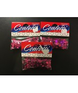 Hot Pink Valentine Heart Shiny Confetti - New 3 Packages = 1.5 Ounce Tot... - £7.60 GBP