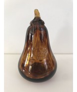 Vintage Murano-style Art Blown Glass Paperweight Mottled Brown Pear Appl... - €19,00 EUR