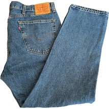 VTG Levi 505 Straight Leg Regular Fit 38x30 Orange Tab 90s Denim Blue Jeans - $20.87