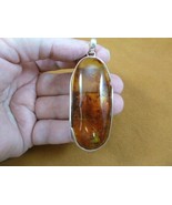p70-16 Big Orange BALTIC AMBER geometric oval oblong 925 Sterling SILVER... - $308.99