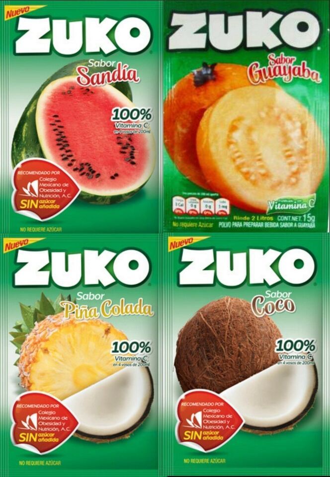 ZUKO Many Flavors No Sugar Needed Makes 2 Liters Of Drink Mix 15g From M... - $1.00