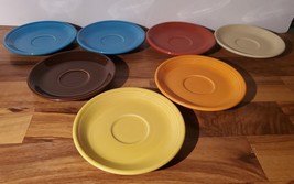 Fiestaware 6&quot; Saucer Lot Of 7 Multi Colors Homer Laughlin Fiesta Ware Usa Hlc - £38.93 GBP
