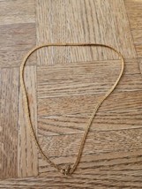 Vintage 1990s Gold Plated Clasp Necklace Zig Zag Design 19&#39;&#39; - £14.93 GBP