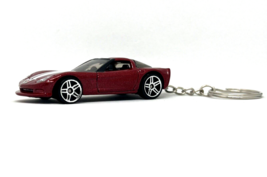 Hot Custom Car Keychain Rolling Wheels Race Car Keychain C6 Corvette Red - £14.18 GBP