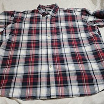 Canyon Guide Outfitters Button Down Madras Plaid Shirt Short Sleeve Mens 4XL - £10.11 GBP