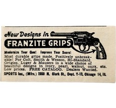 1944 Franzite Pistol Revolver Grips Advertisement Gun Firearms Supply F8A - $19.99
