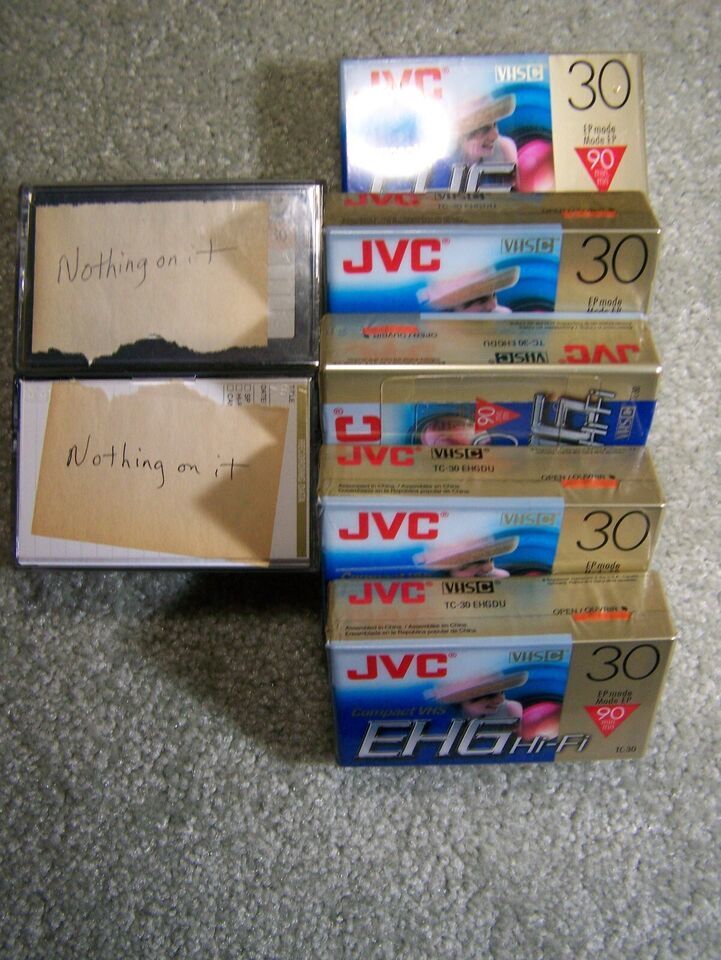 VHS-C Cassettes - JVC Brand (7 new - 5 shown) w/ 2 used blank Item image 5
