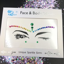 Face Jewels Crystal Body Art Stickers Make Up Festival Face Gems Glitter... - $23.51