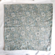 West Elm Overdyed Floral Pillow Cover Ocean Blue 20&quot; Square Cotton Linen... - £29.00 GBP