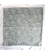 West Elm Overdyed Floral Pillow Cover Ocean Blue 20&quot; Square Cotton Linen... - $37.83