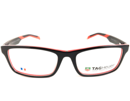 New TAG Heuer TH 555 005 55mm Black Red Men&#39;s Eyeglasses Frame France D - £199.00 GBP