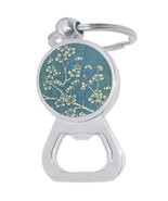 Blossoms Tree Flowers Bottle Opener Keychain - Metal Beer Bar Tool Key Ring - $10.77
