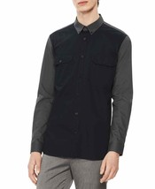 Calvin Klein Men&#39;s Colorblocked Twill Shirt, Size XL, MSRP $79 - $32.71