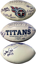 Warren Moon/Bruce Matthews/Campbell/Bethea/Munchak signed Tennessee Titans Logo  - £215.78 GBP