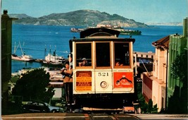 Cable Car on San Francisco Hill California(CA) Chrome Vintage Postcard - £7.51 GBP