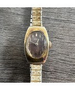 Vtg Seiko Watch Women Gold Tone 11-7039 Brown Dial 10K Gold Top Cap - $32.42