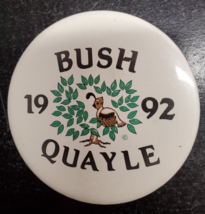 Bush Quayle 1992 Button - George HW Bush - Dan Quayle - drawing of bush ... - $4.75