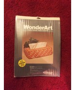 Vintage 70s WonderArt Plastic Canvas Tissue Cover Kit #6003 - by Needlec... - $18.00
